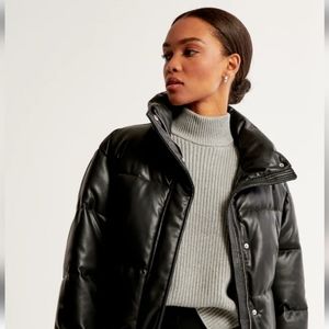 Abercrombie & Fitch Vegan Leather Mini Puffer